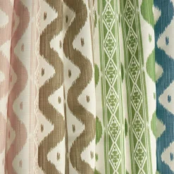 Green Ikat Stripe Fabric