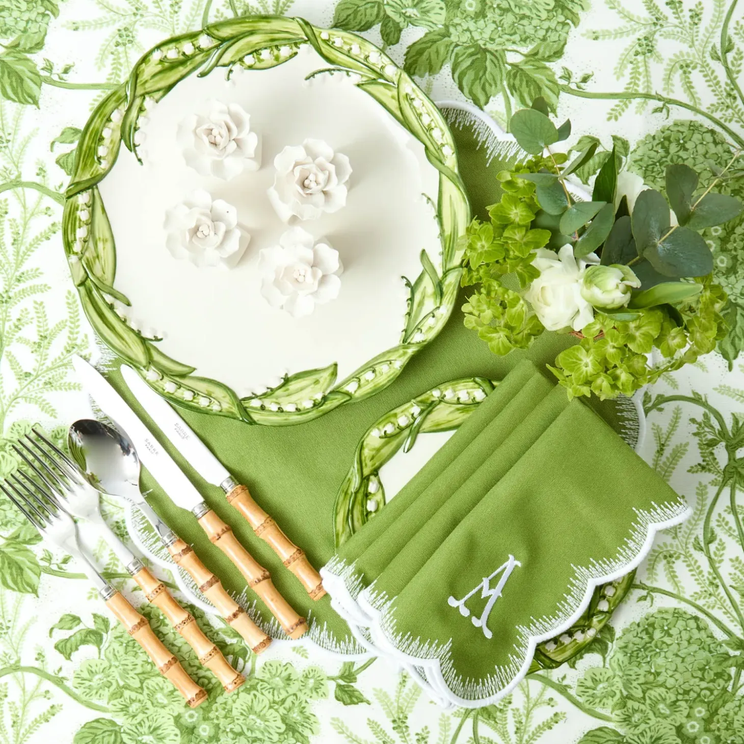 Green Lady Isabella's Garden Tablecloth