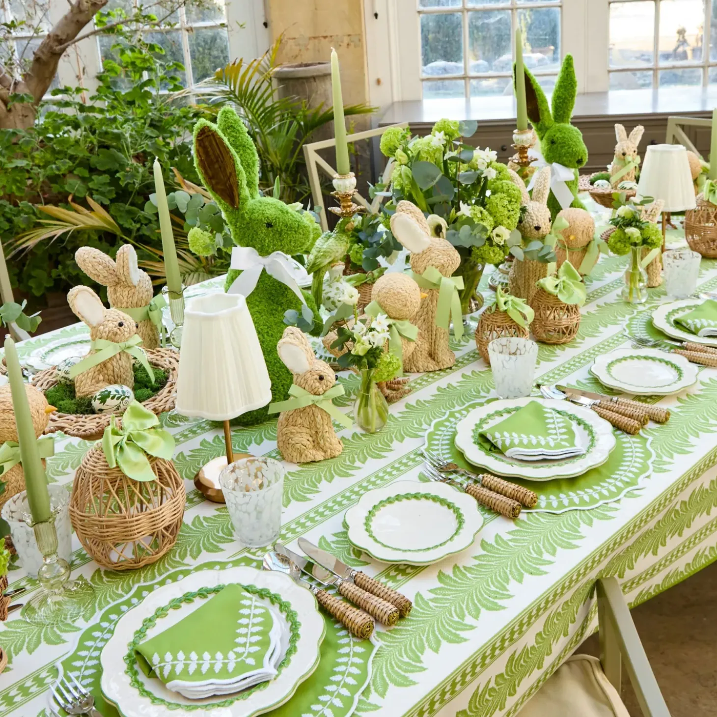 Green Laurel Dinner & Starter Plates (Set of 8)