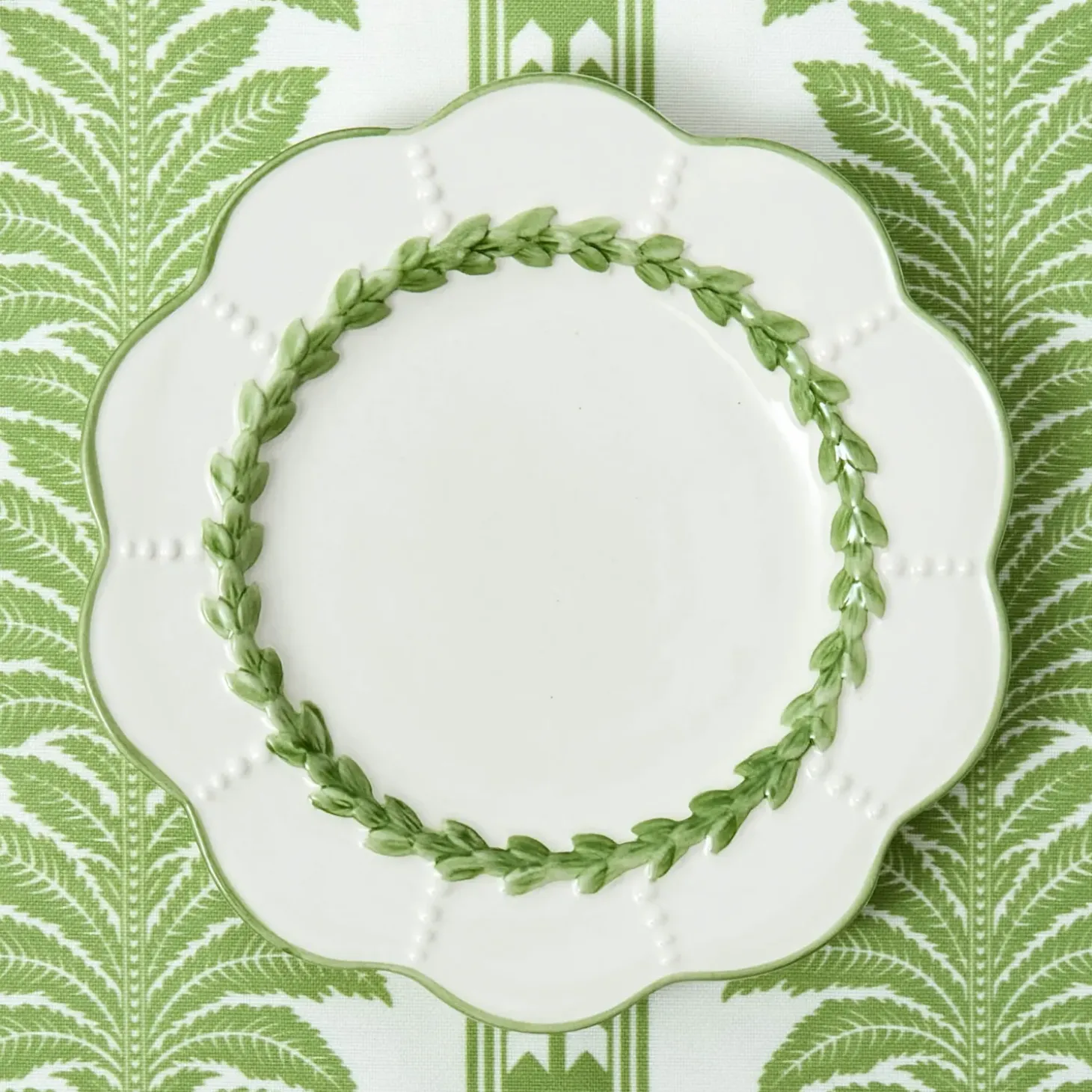 Green Laurel Starter Plates (Set of 4)