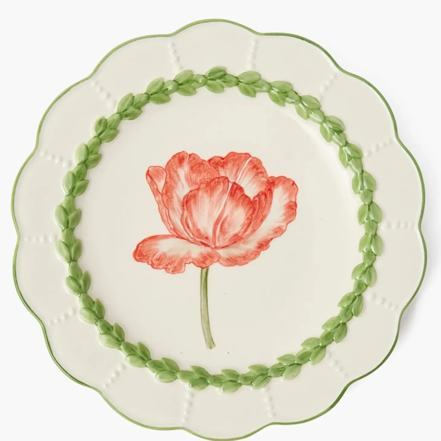Green Laurel Tulip Dinner Plates (Set of 4)