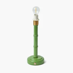 Green Leonora Lacquer Rechargeable Lamp with Olive Lotus Shade (18cm)