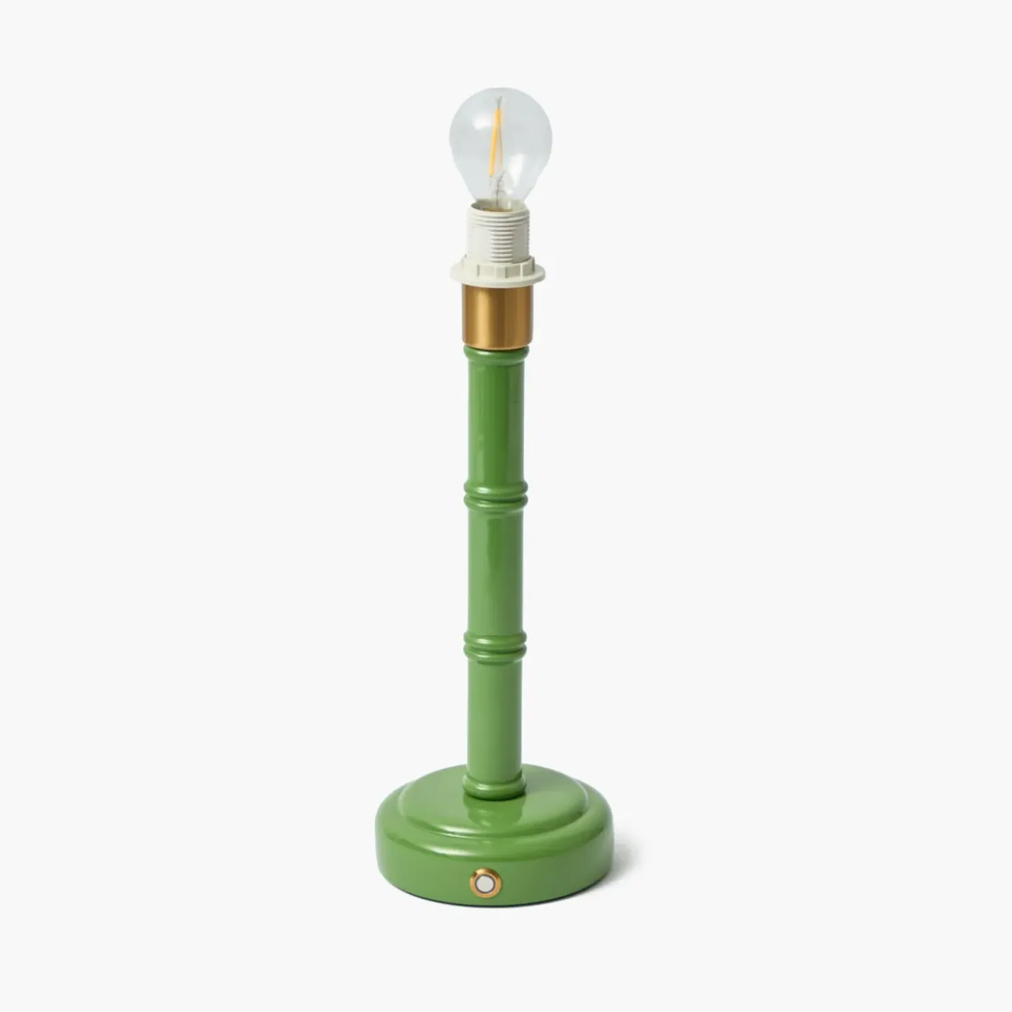 Green Leonora Lacquer Rechargeable Lamp with Green Frilled Silk Shade (18cm)