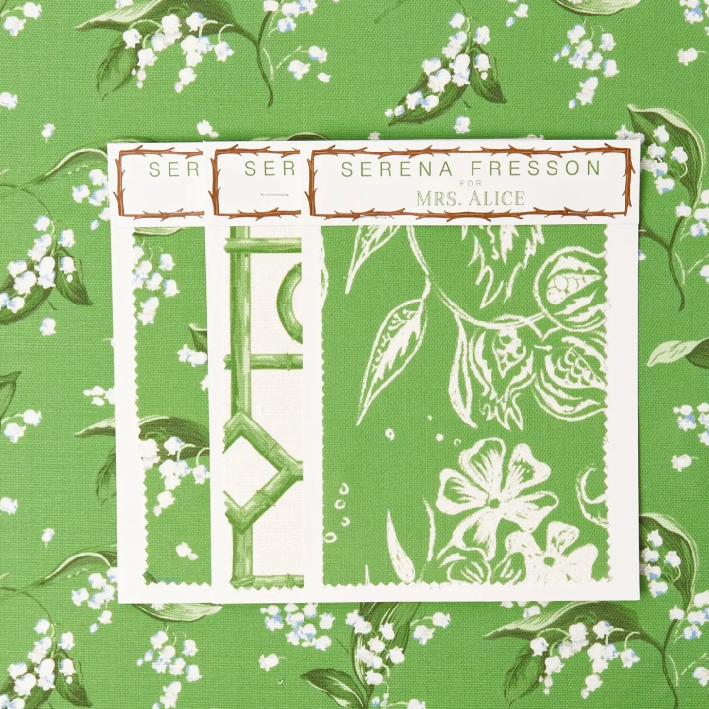 Green Lily of the Valley Fabric