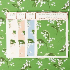 Green Lily of the Valley Fabric