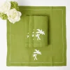 Green Linen Palm Tree Napkins (Set of 4)