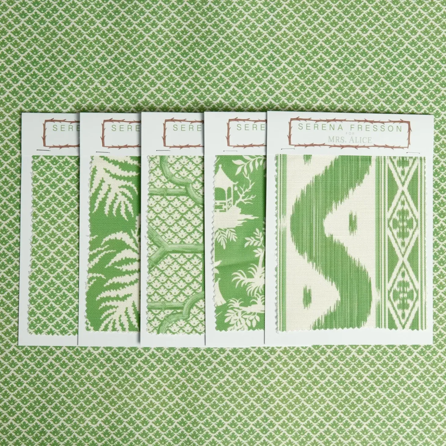 Green Lotus Flower Fabric