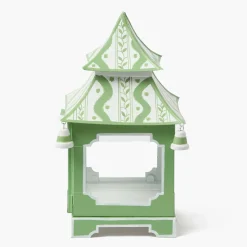 Green Mini Ikat Pagoda Lanterns (Pair)