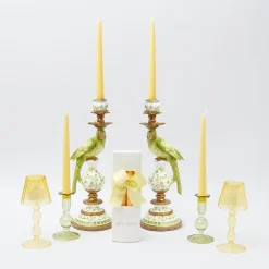 Green Parrot Candle Holder (Pair)