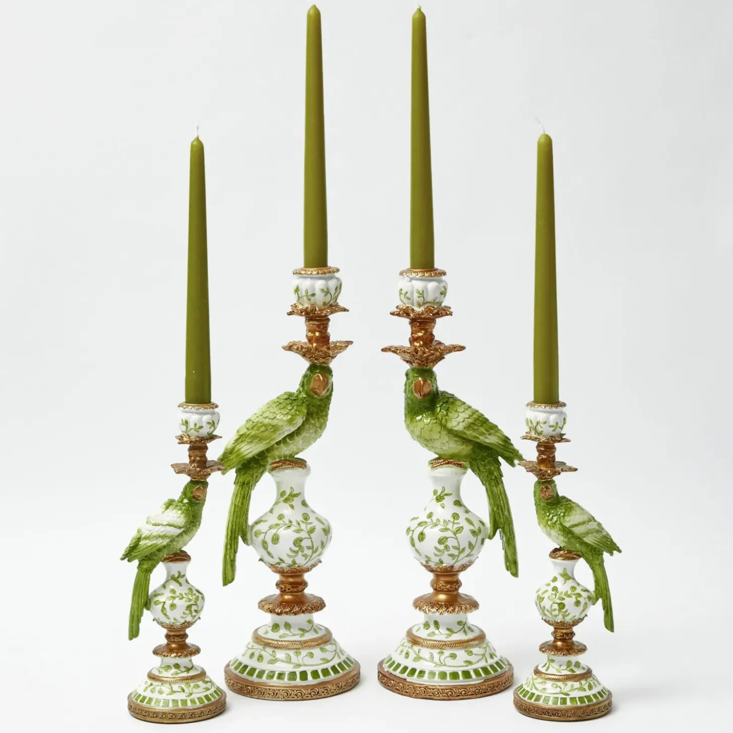 Green Parrot Candle Set