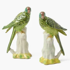 Green Porcelain Parrot (Pair)