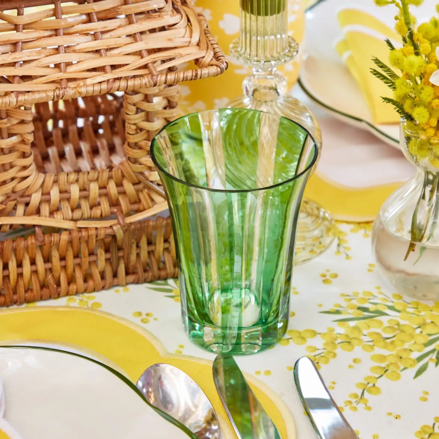 Green Positano Glasses (Set of 4)