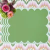 Green Scalloped Lacquer Placemats (Set of 4)