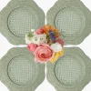 Green Scalloped Rattan Charger Plates (Set of 4)