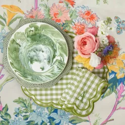 Green Scalloped Rattan Charger Plates (Set of 4)