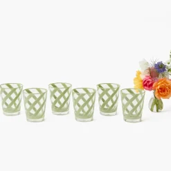 Green Swirl Outdoor Glasses (Set of 6)
