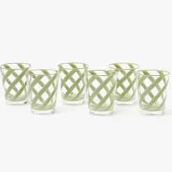 Green Swirl Outdoor Glasses (Set of 6)