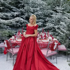 Gretel Applique Red Tablecloth