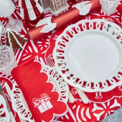 Gretel Applique Red Tablecloth
