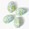 Hand Painted Green & Blue Pastel Eggs (Set of 4)
