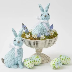 Hand Painted Green & Blue Pastel Eggs (Set of 4)