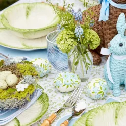 Hand Painted Green & Blue Pastel Eggs (Set of 4)