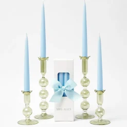Handmade Ice Blue Candles (Set of 8)