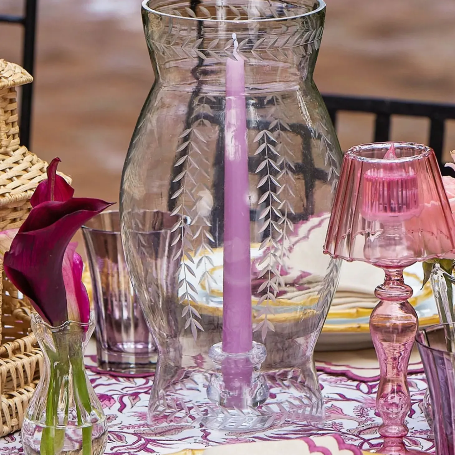 Handmade Purple Candles (Set of 8)