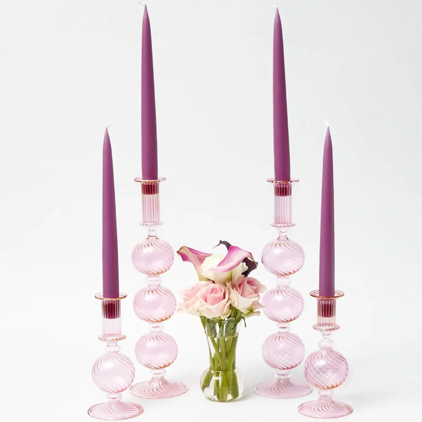 Handmade Purple Candles (Set of 8)