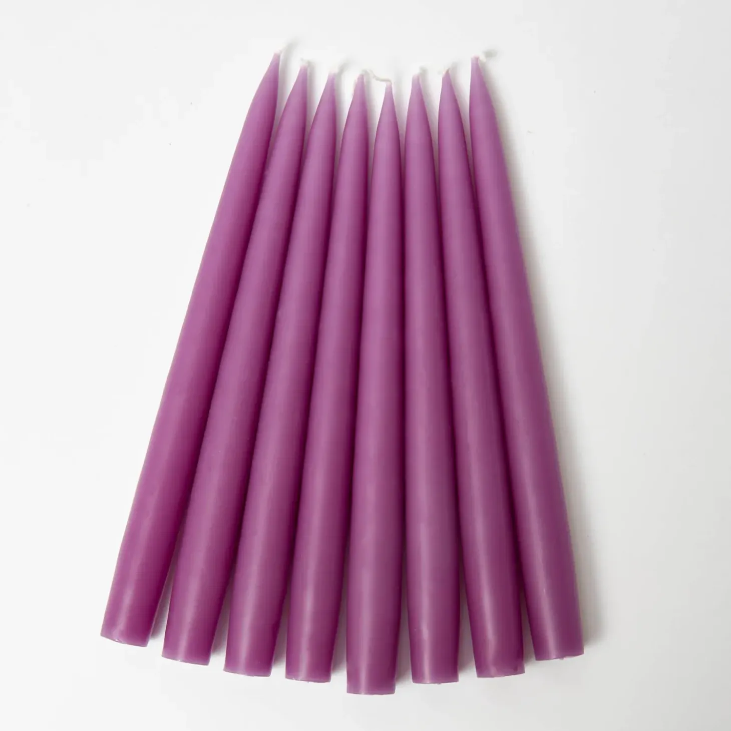 Handmade Purple Candles (Set of 8)