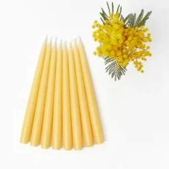 Handmade Soft Yellow Candles (Set of 8)