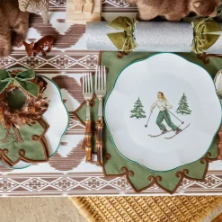 Heidi & Hans Skier Dinner & Starter Plates (Set of 8)