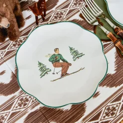 Heidi & Hans Skier Dinner & Starter Plates (Set of 8)