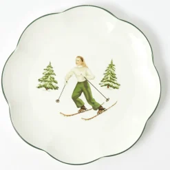 Heidi & Hans Skier Dinner & Starter Plates (Set of 8)