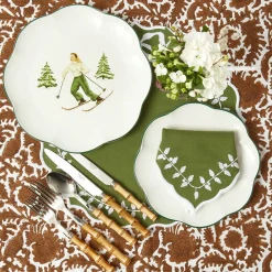 Heidi & Hans Skier Dinner & Starter Plates (Set of 8)