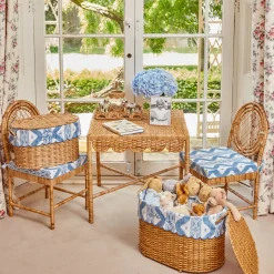 Isabella Rattan Basket with Ikat Liner (Small)