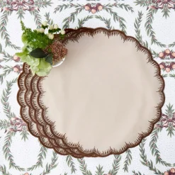 Isabella Taupe & Chocolate Placemats & Napkins (Set of 4)