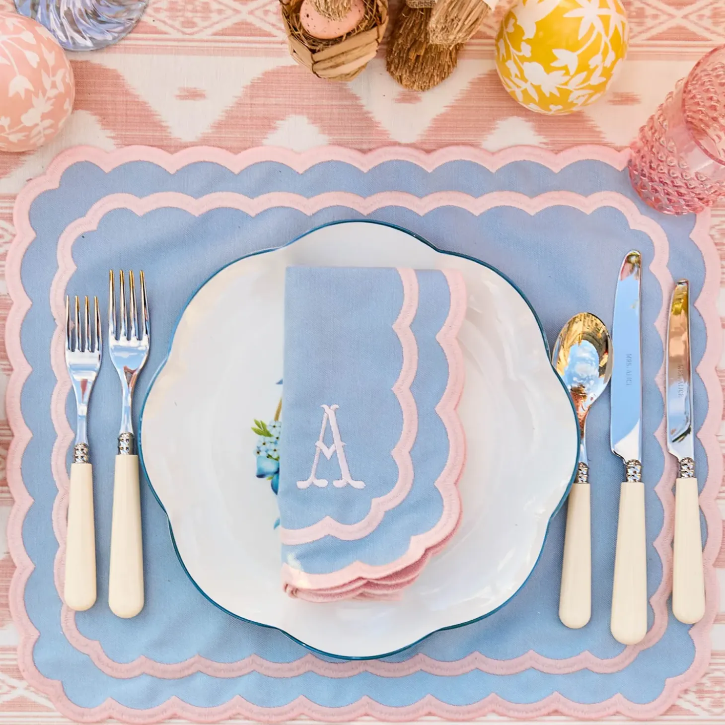 Isla Blue & Pink Napkins (Set of 4)