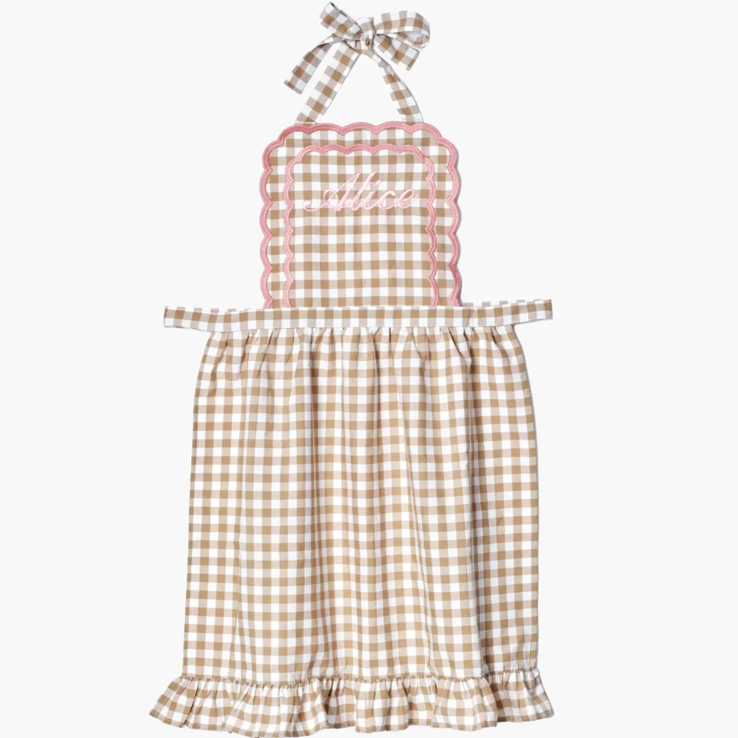 Isla Putty & Pink Gingham Apron