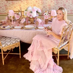 Isla Putty & Pink Gingham Placemats & Napkins (Set of 4)