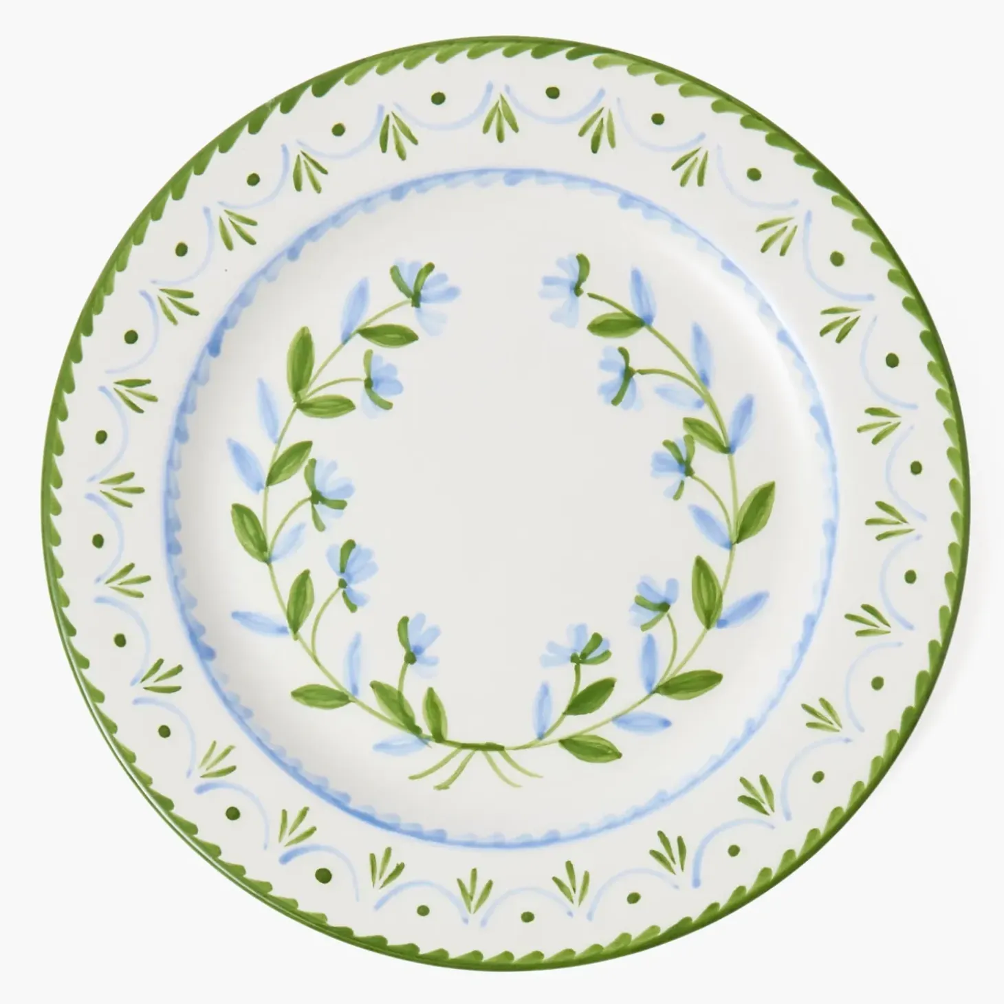 Josephine Green & Blue Dinner Plate