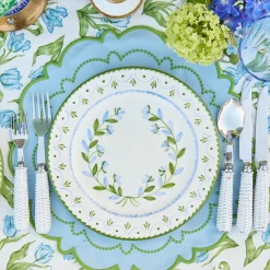 Josephine Green & Blue Dinner Plate