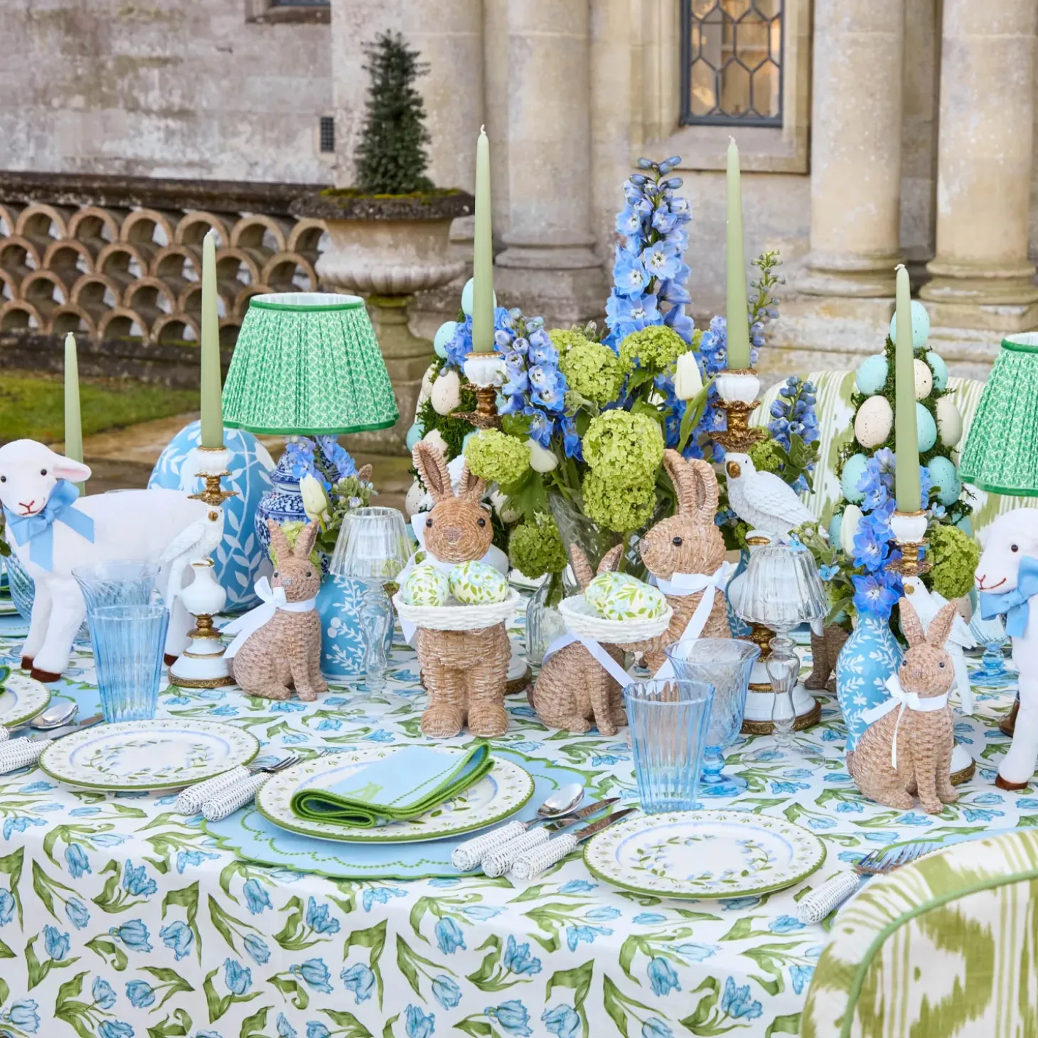 Josephine Green & Blue Dinner Plate