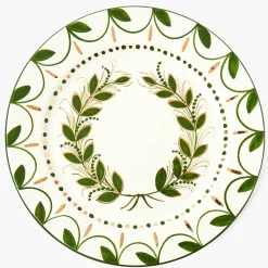 Josephine Olive & Gold Garland Dinner Plate