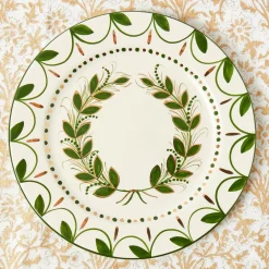 Josephine Olive & Gold Garland Dinner Plate