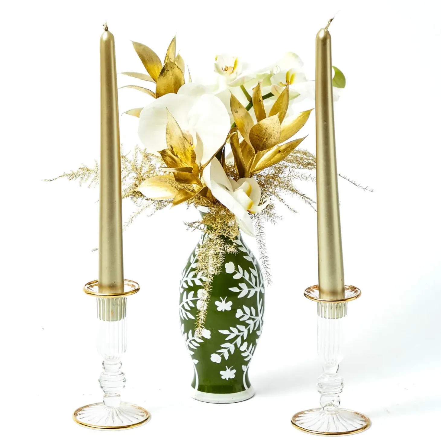 Joy Gold Fluted Candle Holder (Pair)