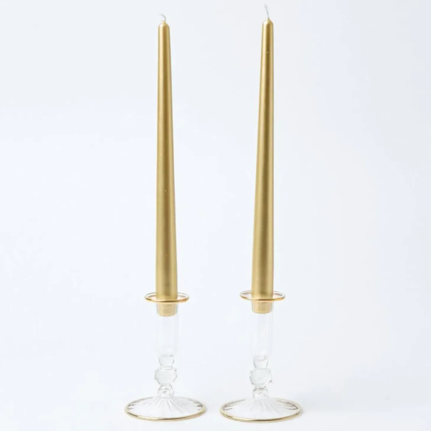 Joy Gold Fluted Candle Holder (Pair)