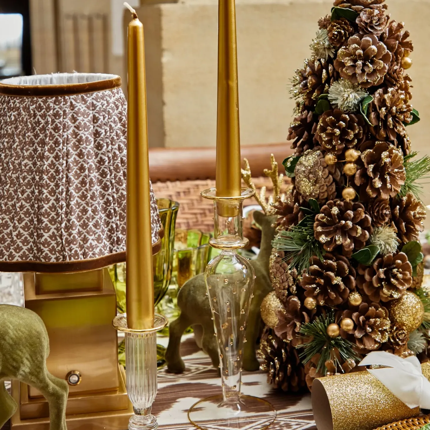 Joy Gold Fluted Candle Holder (Pair)