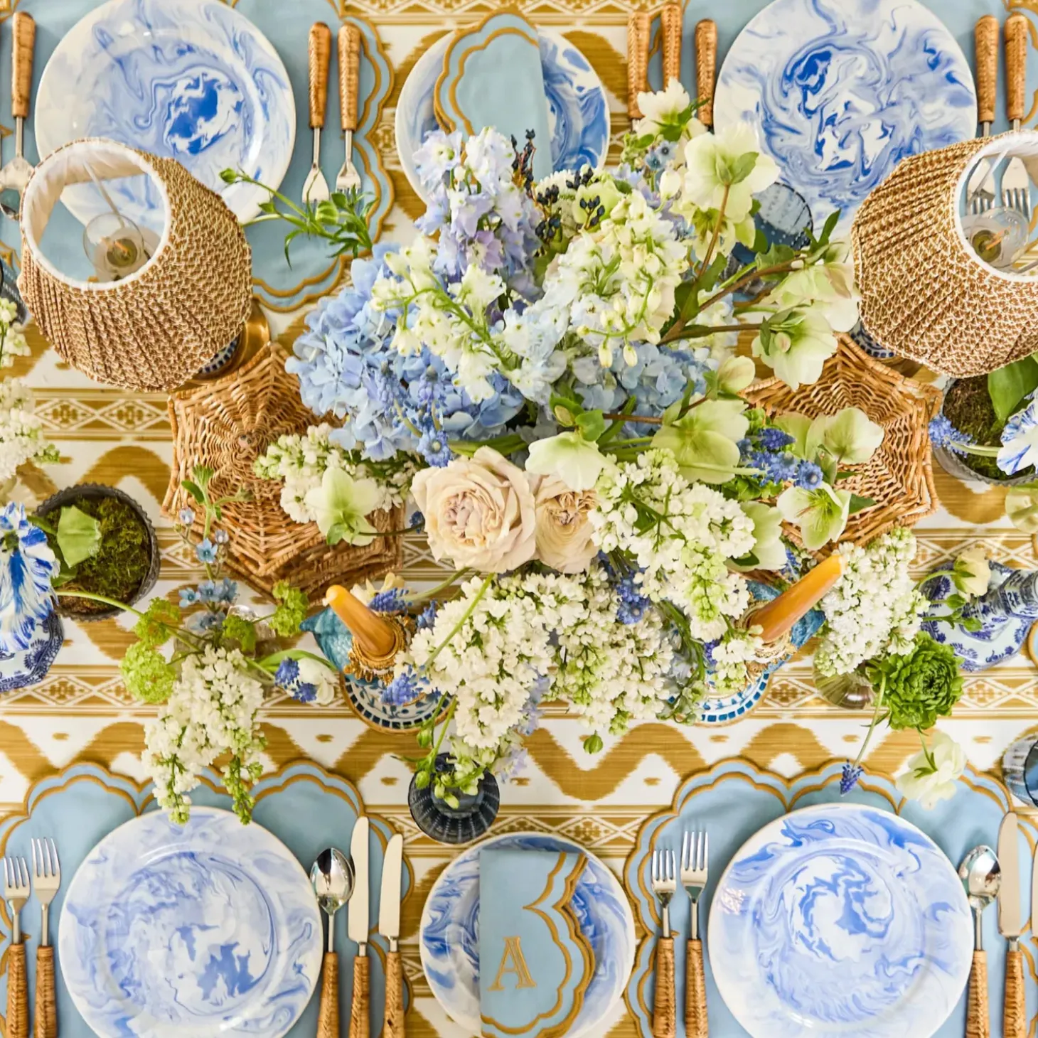 Julia Blue Marbled Dinner Plate (Set of 4)