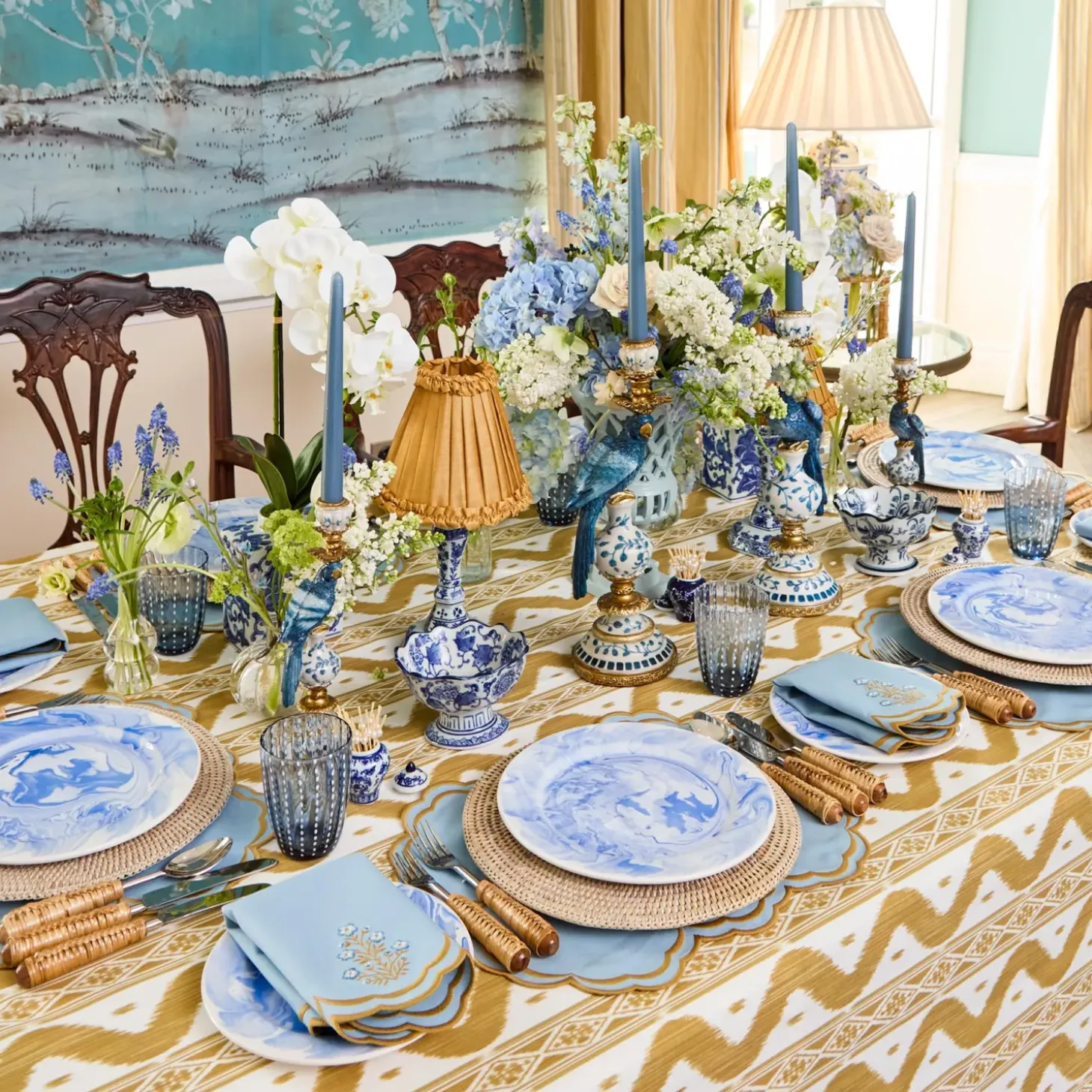 Julia Blue Marbled Dinner Plate (Set of 4)